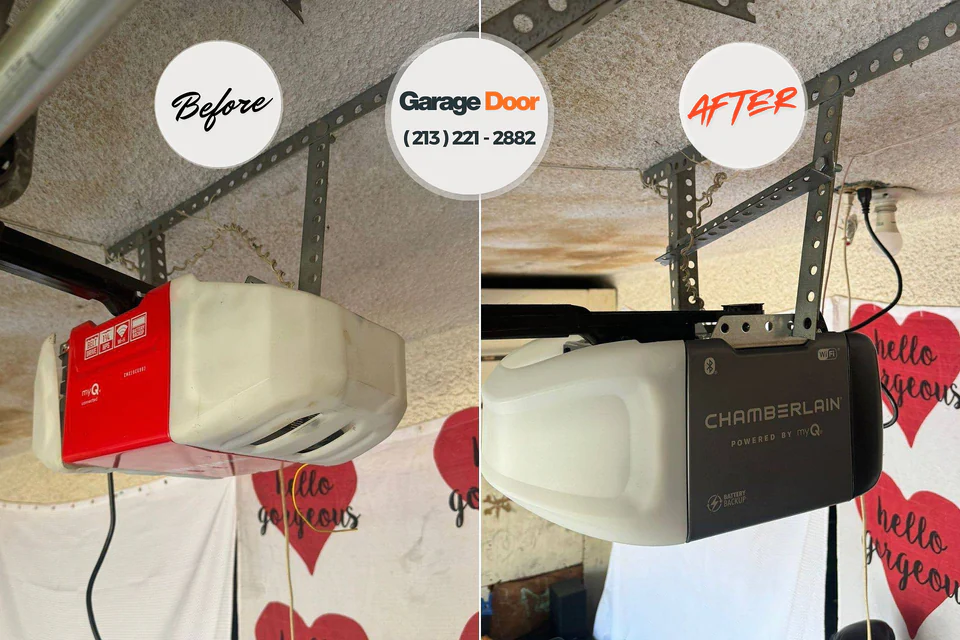 Before and after: garage door repair Leisure Village, NJ